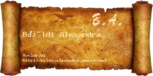 Béldi Alexandra névjegykártya